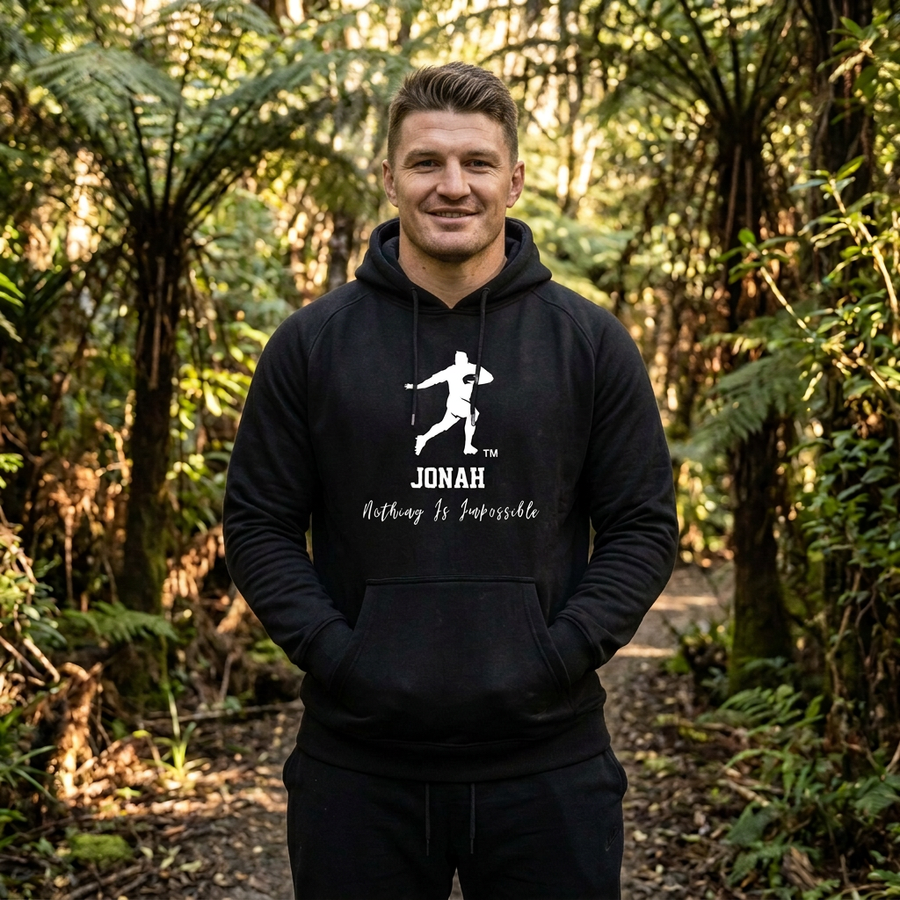 Nothing Is Impossible hoodie with a white male fashion model